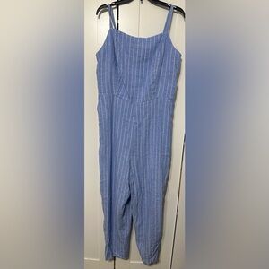 Old Navy Light Blue and White Striped Jumpsuit